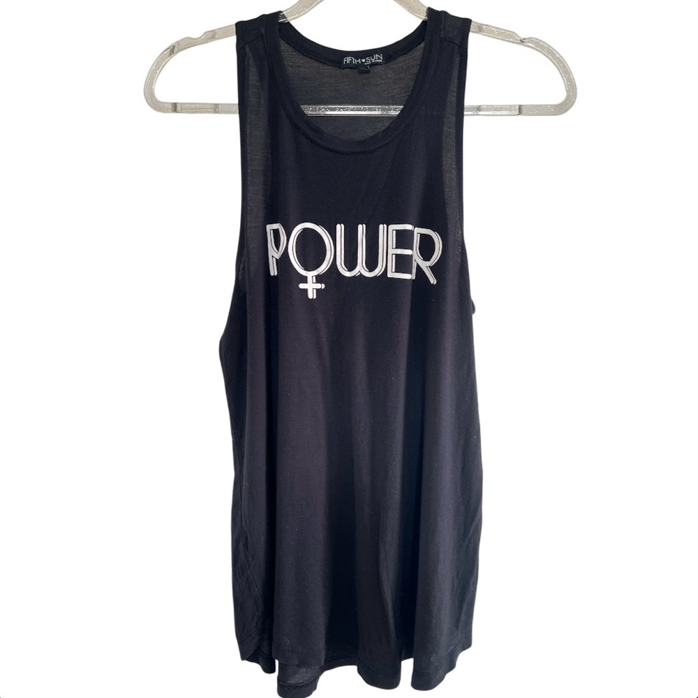 Fifth Sun Female Power Women's Black Tank Top - Size Medium